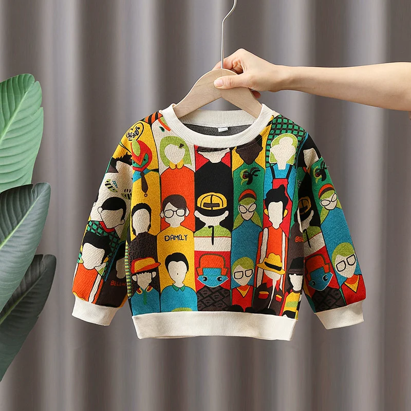 

Boys Hoodies Sweatshirts Jacket Overcoat 2022 Lasted Spring Autumn Top Thicken Pullover Tops Cotton Toddler Pullover Baby's Kids