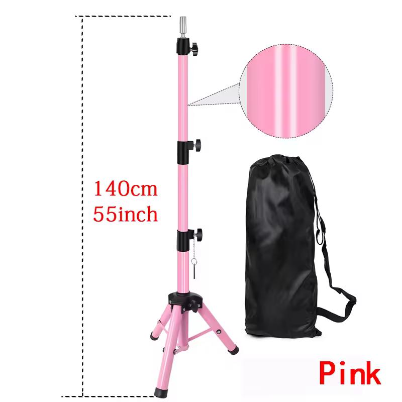 55Inch Mannequin Head Stand Adjustable Heavy Duty Wig Stand Tripod For Cosmetology Hairdressing Training Head Stand With Tray - Image 9