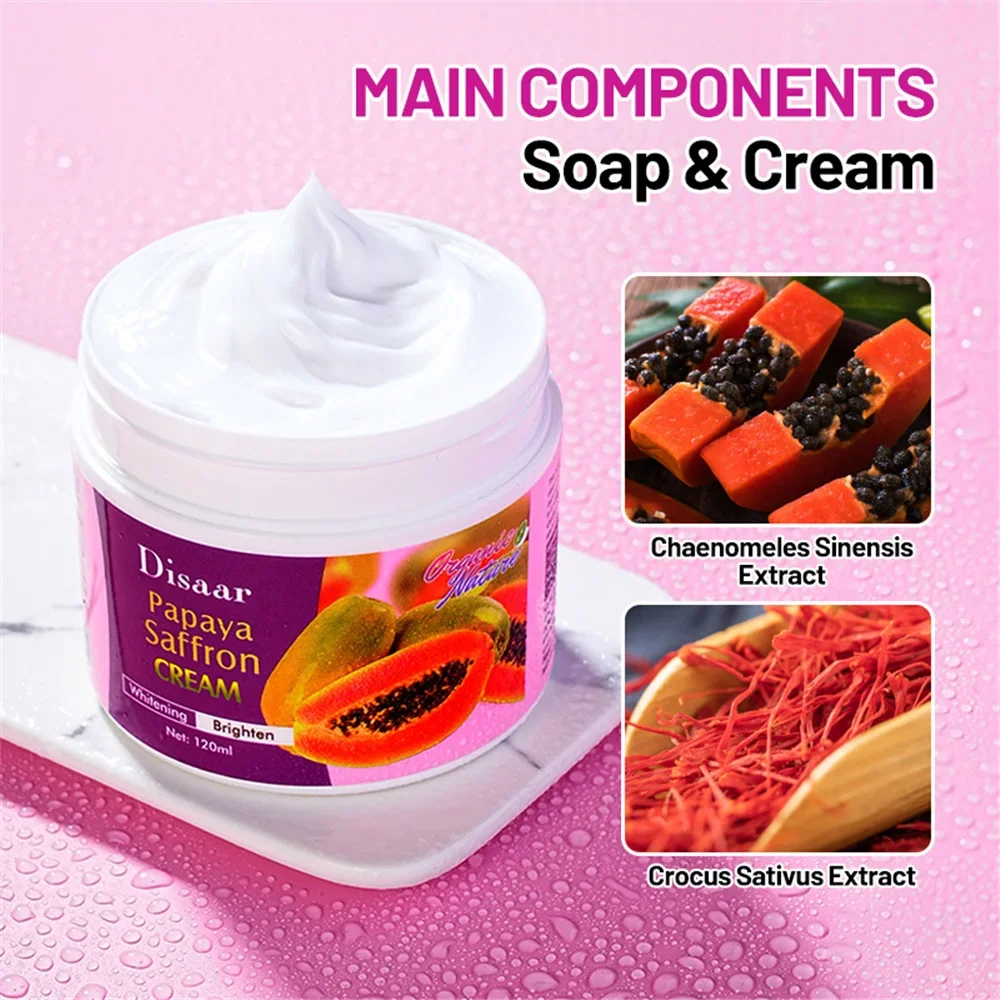 Soap Whitening Soap Beauty Health Papaya Saffron Soap & Cream Anti-aging Whitening Soaps Anti-oxidation Skin Repair Nourishment