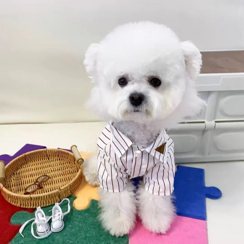 

Pet Clothes Small and Medium Dogs Dog Baseball Striped Shirt