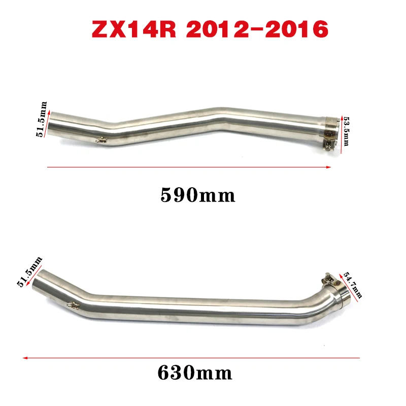 For Kawasaki ZZR1400 Ninja ZX14R 2006-2016 Stainless Mid Link Pipe Muffler Exhaust Pipe ZX-14R ZX 14R Full System Slip On