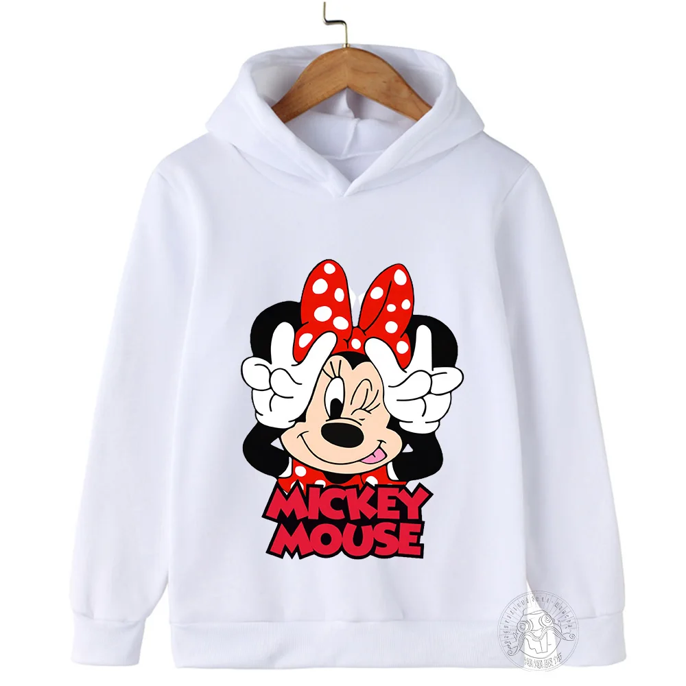 2025 Hoodies Cartoon Print Minnie Mickey Spring and Autumn Boys and Girls Sportswear Couple Fashion Hoodies Tops