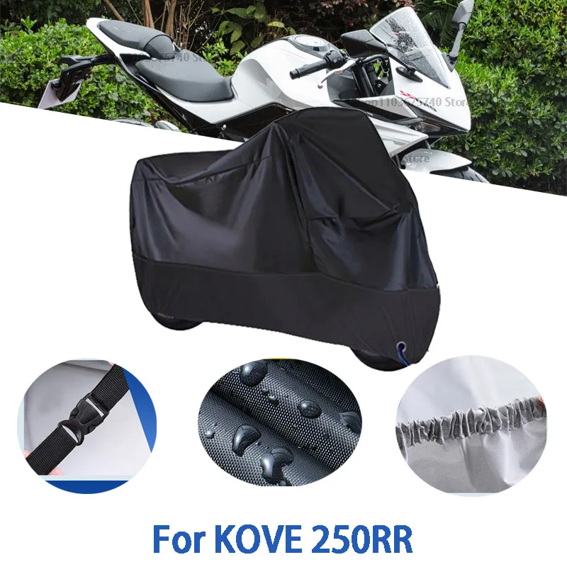 أغطية كاملة للدراجات النارية لسيارة KOVE 250RR في الهواء الطلق للحماية من الشمس والغبار بدون أذن سميكة ملحقات غطاء قماش أكسفورد
