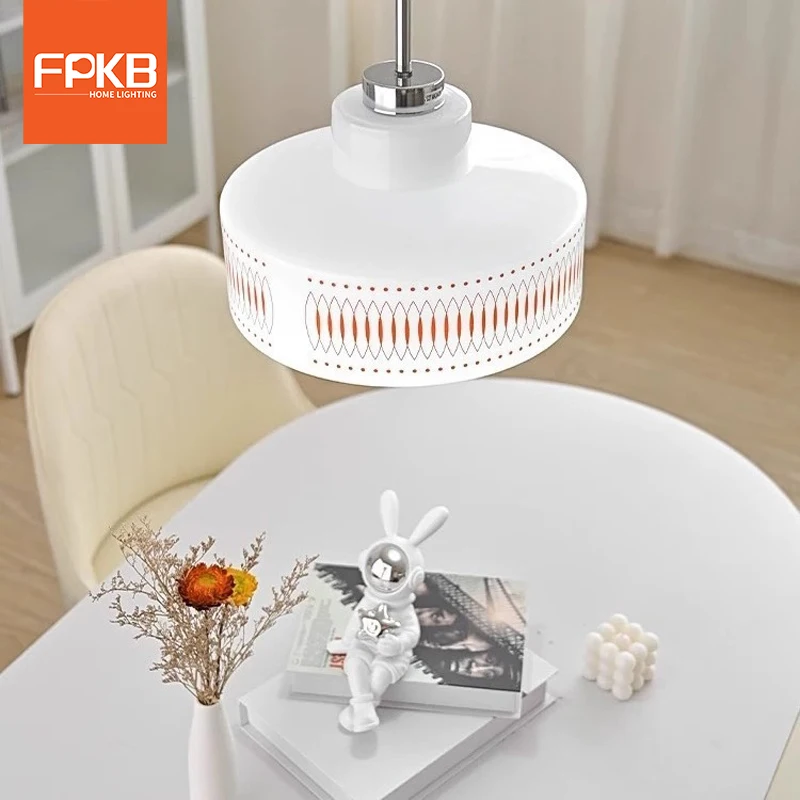 Bohemian retro patterned glass pendant light, ambient light bedroom dining room light, creative art designer lighting fixtures