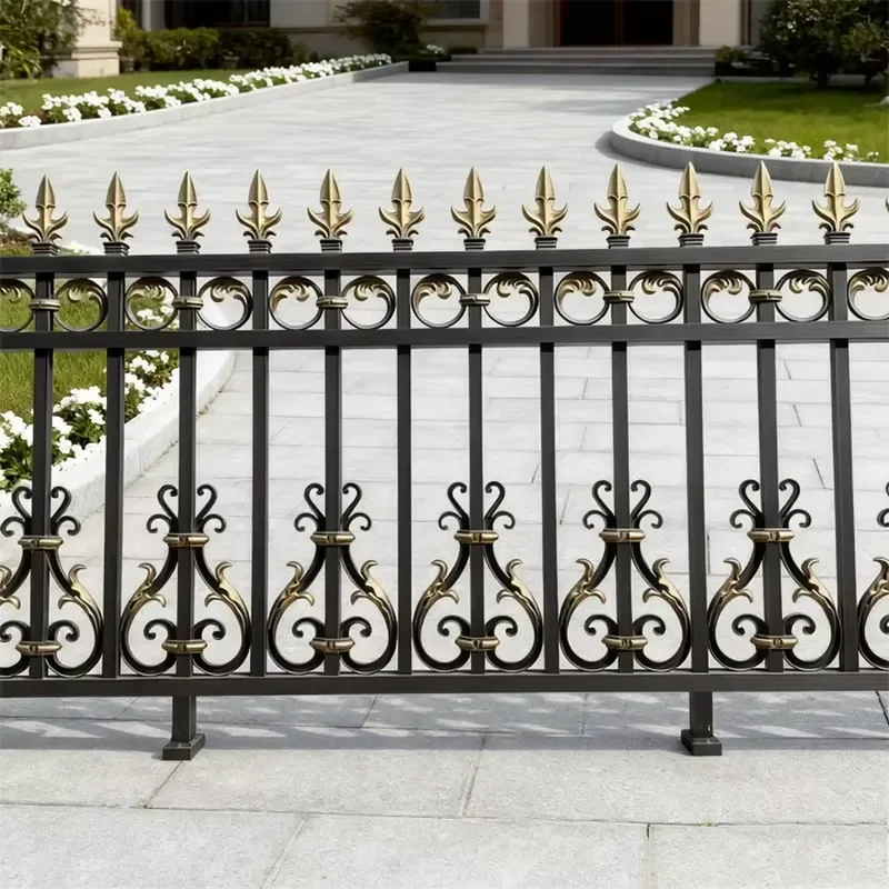 Black Heat Treated Aluminum Alloy Modern Garden Fence Privacy Panel Welded White Security Fence Powder Coated