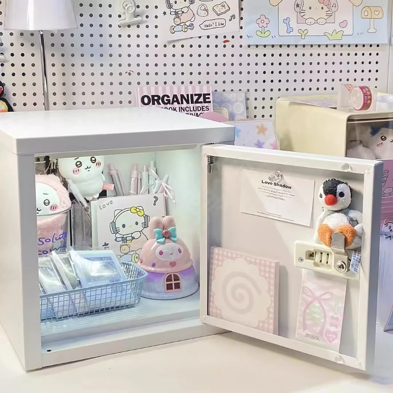 Lockable Desktop Storage Cabinet Loable Home Office Important Items Iron Dustproof Password Deposit Box Safety A4 File Cabinet