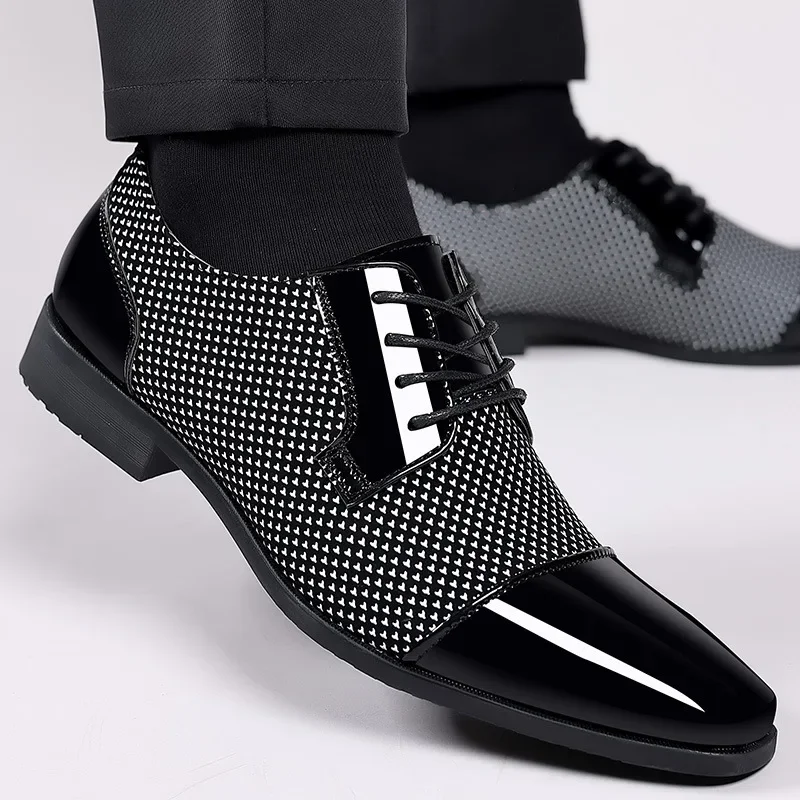 2023 New Men\'s Business Dress Shoes Casual Pointed Toe Wedding Shoes