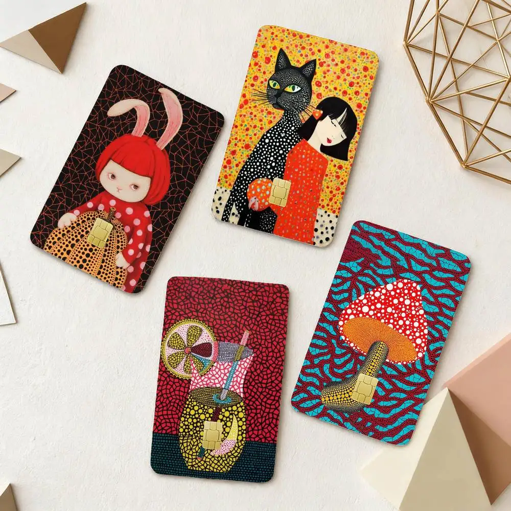 

Kusama Yayoi Art 4pcs 1Set Film Skin for Debit Credit Bank Visa Card Decal Cover