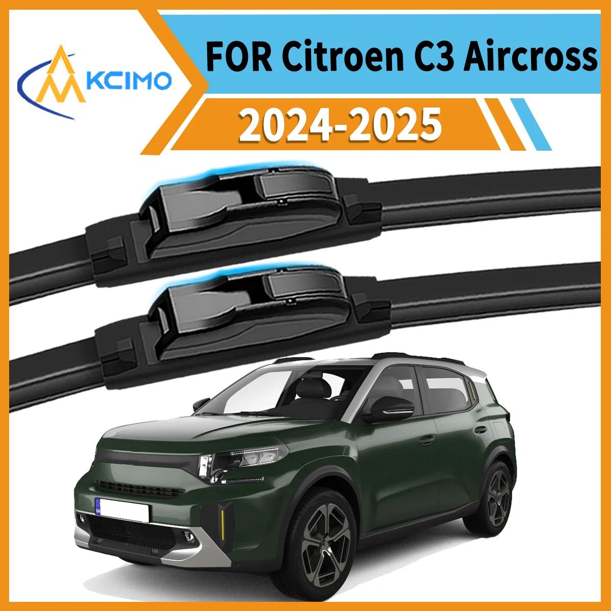 

2PCS All-Weather Wiper Blades Perfect for Citroen C3 Aircross CC24 2024-2025 Durable Smudge-Free Clean Maximum Driving Safety