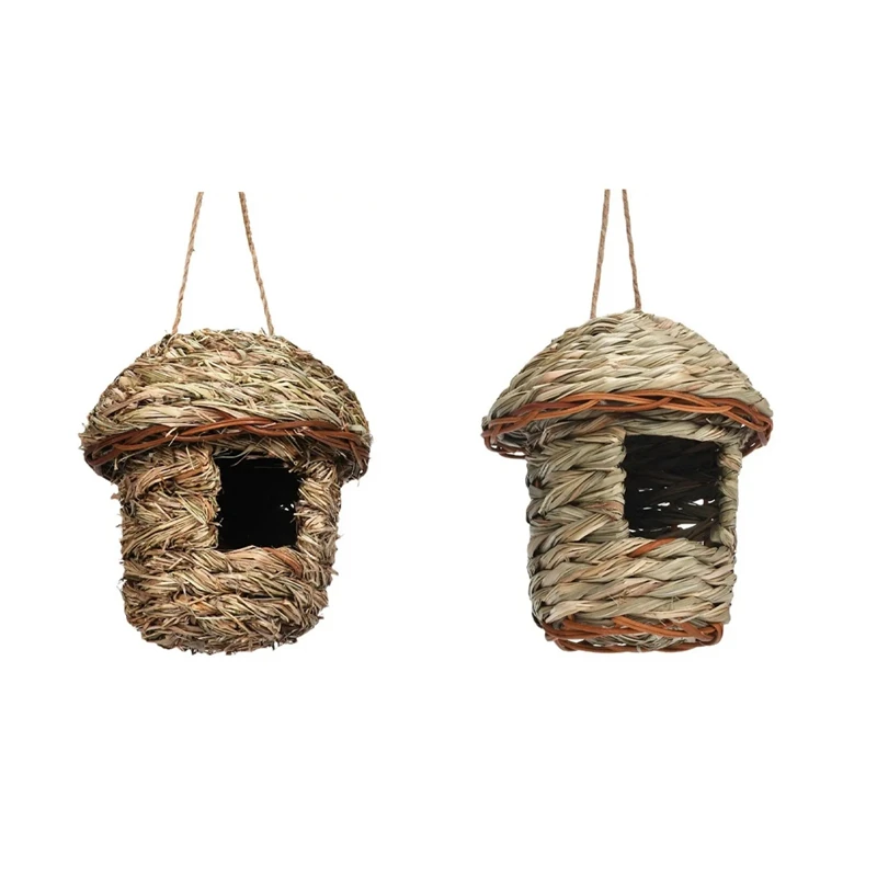 Hand-Woven Straw Bird Nest, Outdoor Garden Hanging Hatch Breeding House Bird Nest Garden Outdoor