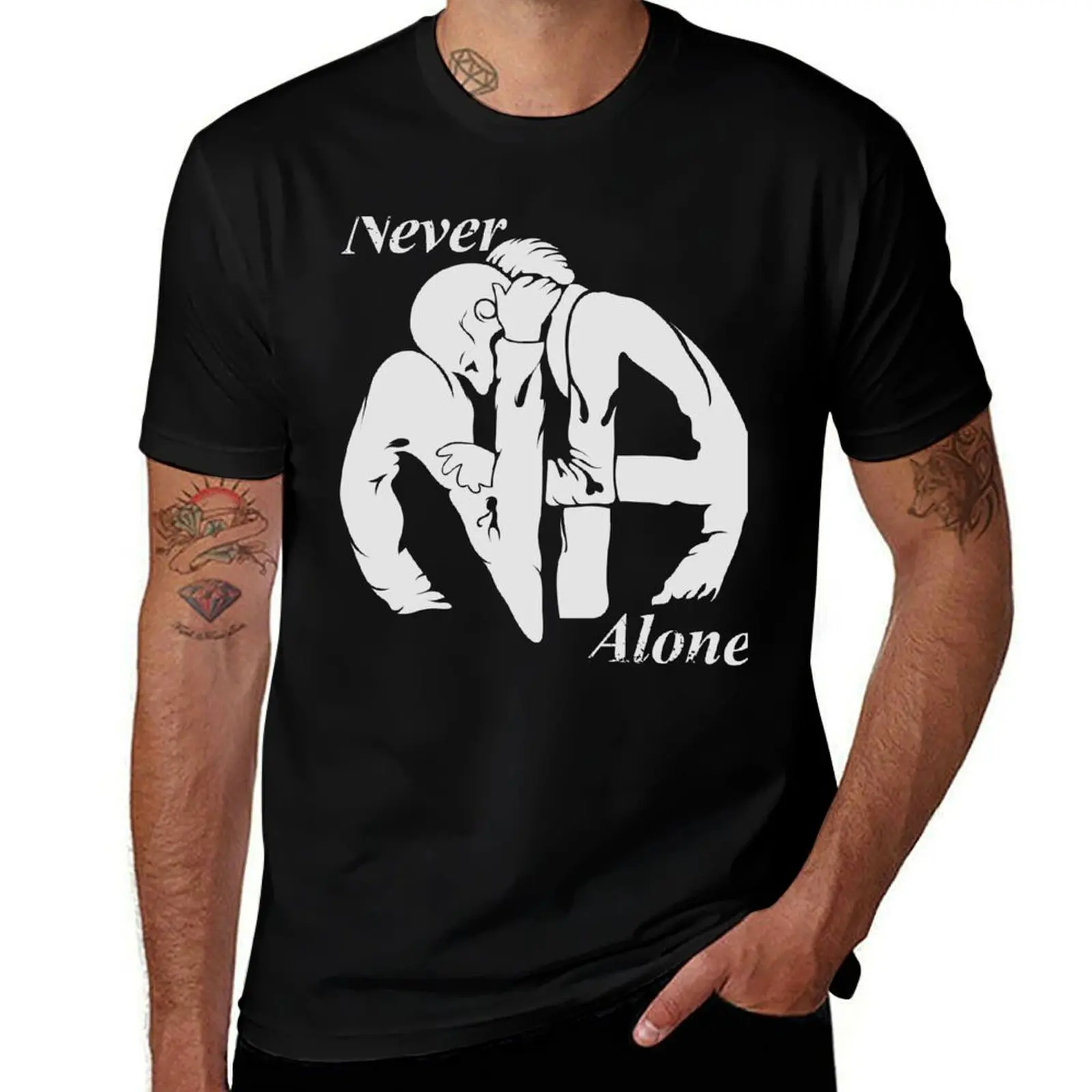 Never Alone Narcotics Anonymous (NA) T-Shirt Classic Graphic Short Sleeve Top