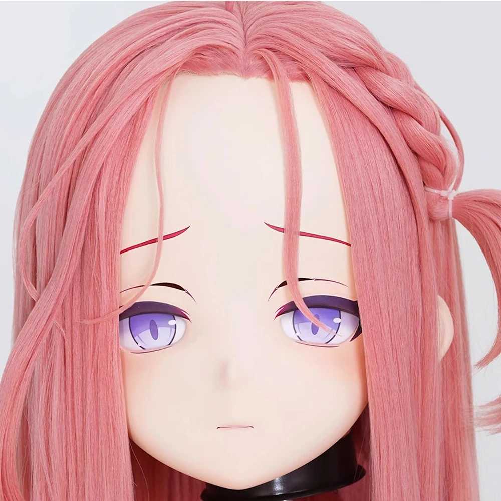 

(MEO390) Customize Handmade Full Head Lockable Crossdress Male to Female Japanese Cartoon Anime Game Character Kigurumi Mask