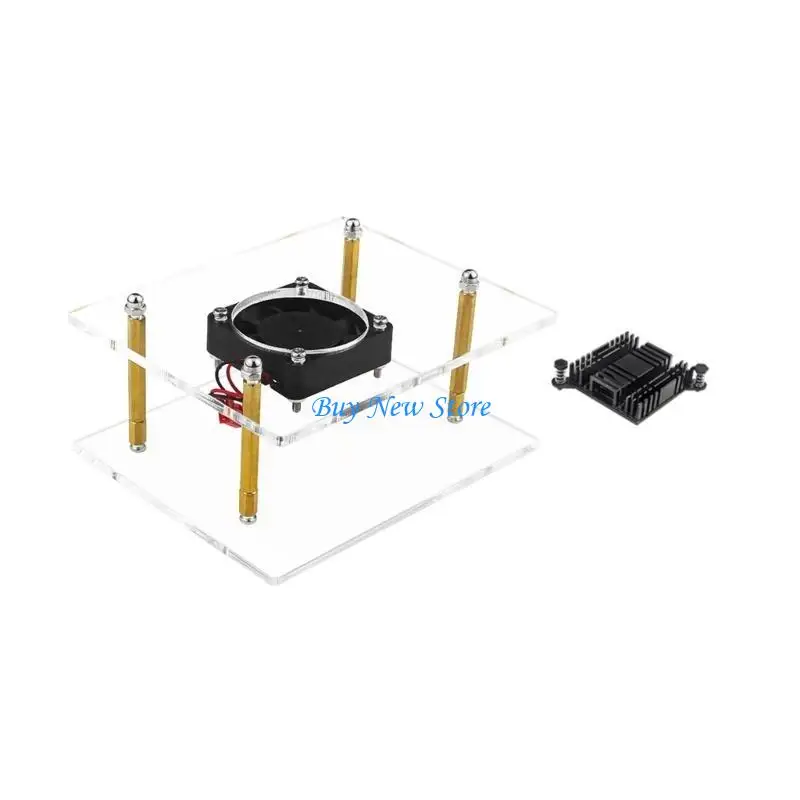 

20CE Acrylic Case Box forOrangePi 5Plus Heatsink Fan Enclosure 3 Layers