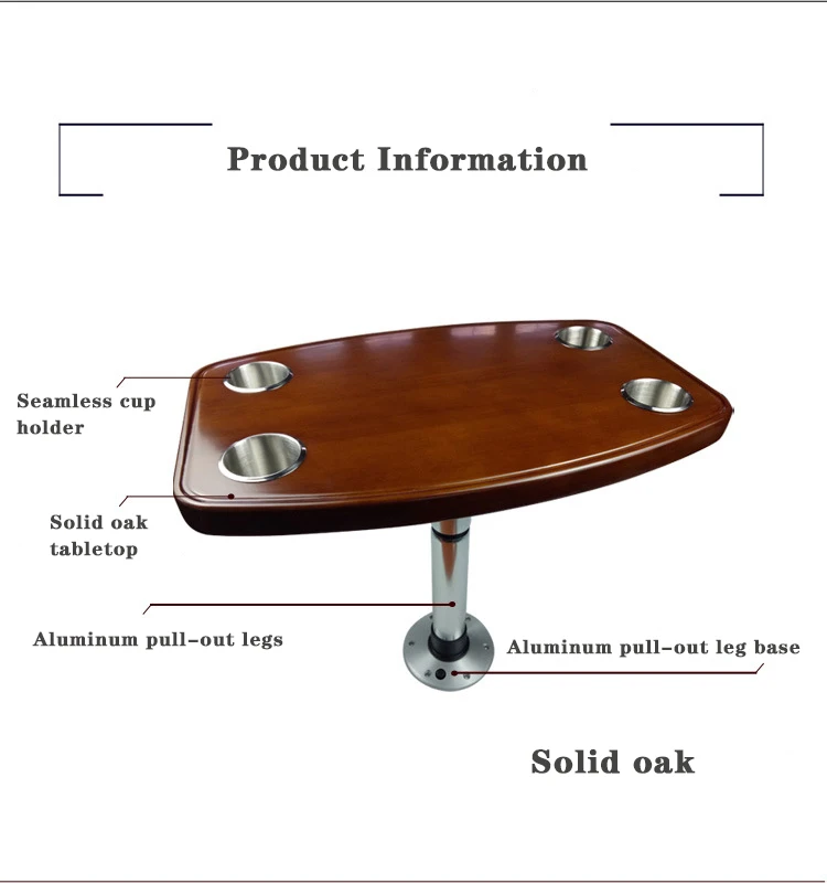 AutoLiuma Customized Oak Wood Lightweight Modern Adjustable Lifting Table For Motorhome RV Camper Car Van Interior Accessories