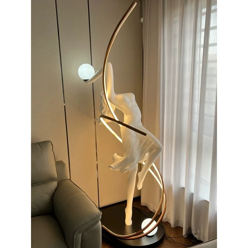 New abstract sculpture floor lamp sales office hotel lobby decoration dancing goddess art personality ornament standing lamp