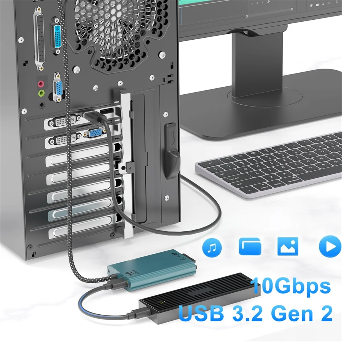 Lecteur de carte mémoire à double emplacement ATYP CFexpress Type B et SD, 10Gbps USB 3.2 Gen 2 Type B adaptateur CFexpress lecteur de carte mémoire B
