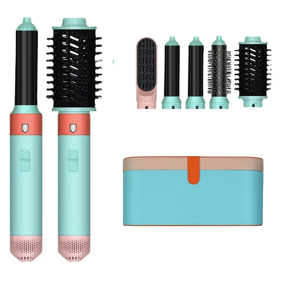 

Professional High Speed 6 In 1 Hair Dryer Negative Ions Auto Warp Multi-Styler With Curling Hot Air Brush Styling Tool