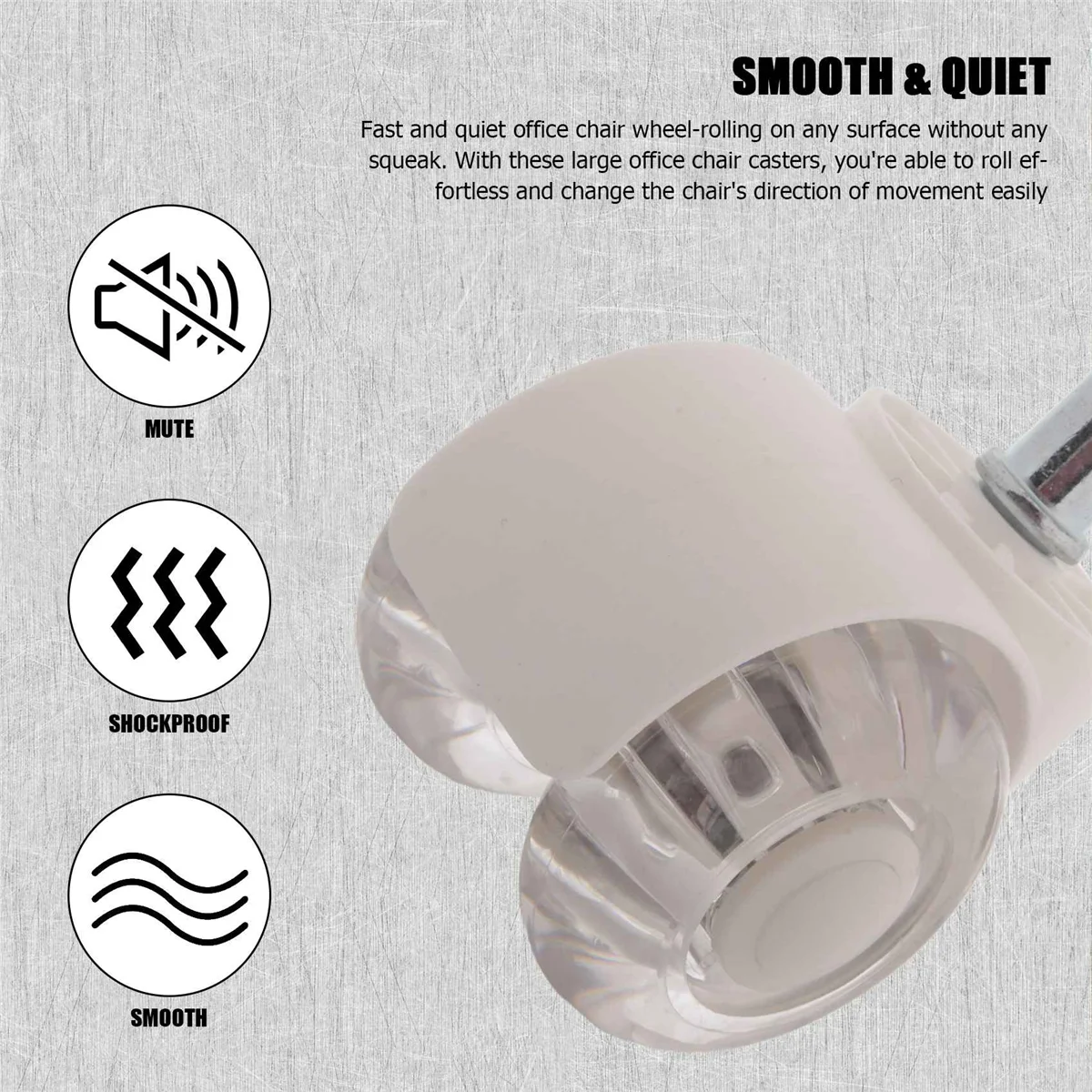 5Pcs Office Chair Casters Wheels 2 Inch Heavy Duty Mute Desk Chair Wheels Universal Fit Wheels for All Floors