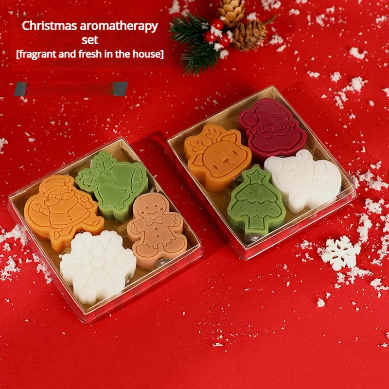 Kreatives Weihnachts-Schneemann-Lebkuchenmann-Aromatherapie-Kerzen-Geschenkset – Heimdekoration, Geburtstagsgeschenk mit Kerze