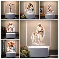 Jesus Led Table Lamp Acrylic Night Lights Gift Usb Atmosphere Table Lamp