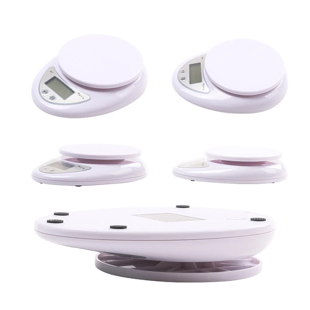 

High Accuracy Kitchen Electronic Scale Mini Household Food Baking Scale 5kg Weight Measurement White Weight Measurement
