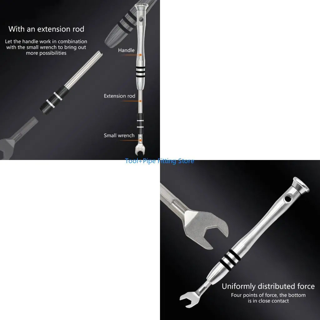 F92B Lightweight Miniature Wrench With 6 Different Size 4.0Mm Hexagonal Screwdriver Handle 6 Interchangeable Heads