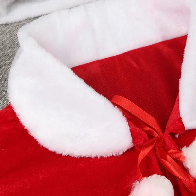 SN55Conjuntos de fiesta de otoño e invierno, vestido de felpa para niña, chal, capa roja, Cosplay de Navidad, Ponchos con capucha, capa de Navidad para mujer @ 54WE