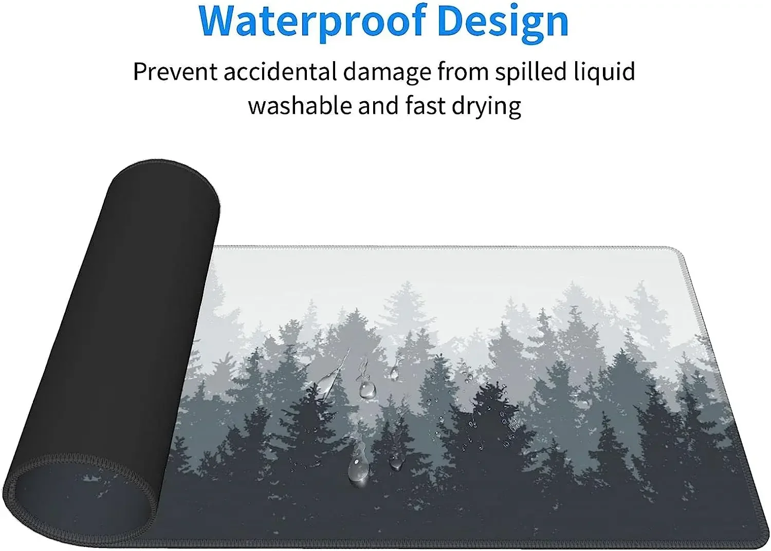 لوحة ماوس ألعاب الغابات طويلة ممتدة XL لوحة ماوس مكتب وسادات ماوس مطاطية كبيرة حواف مخيطة 31.5 بوصة × 11.8 بوصة لأجهزة الكمبيوتر المحمول