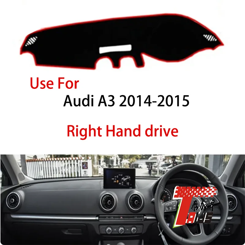 Thick-plush Polyester Three Color Choices Available Black Red Blue - Car Dashboard Cover For AUDI A3 2014-2015 L/R