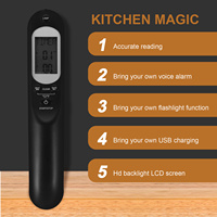 1 Set Digital Meat Thermometer Food Cooking Instant Read Kitchen Bbq Baking Temperature Gauge Plastic Wireless Fast
