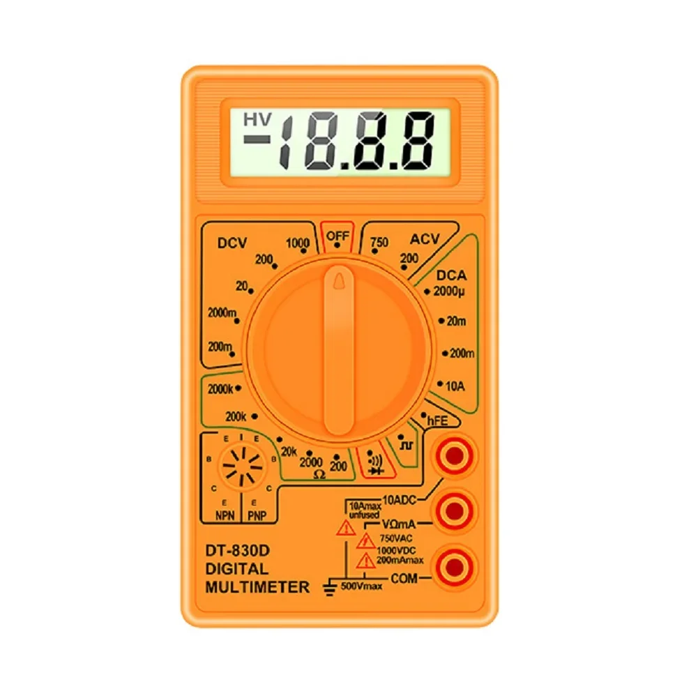 Electrical Tester Pocket Size Multimeter Tool Digital Multimeter Continuity Buzzer Low Battery Alarm High-definition LCD