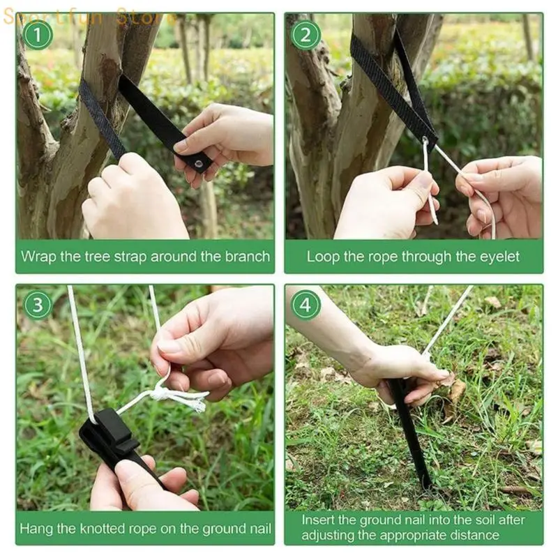 4Pcs Windproof Tree Belt Stereotyped Nylon Fixed Strap Good Support Newly Planted Branch Belt Yard Accessories X7JD
