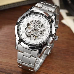 Luxury fashionable polygonal feature large case tourbillon luminous waterproof mechanical men's watch suitable daily life gift