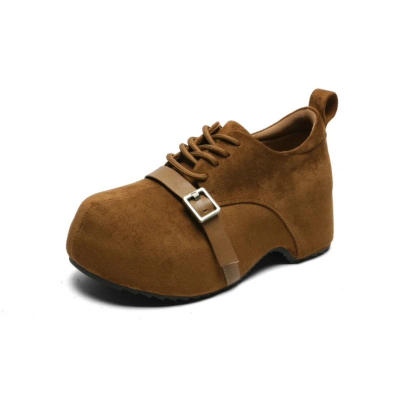 

CICIANG Women's Lolita Shoes 2025 Autumn and Winter New7Cm Invisible Inner Height Increase Slip-On Female Casual Lace-up Loafers