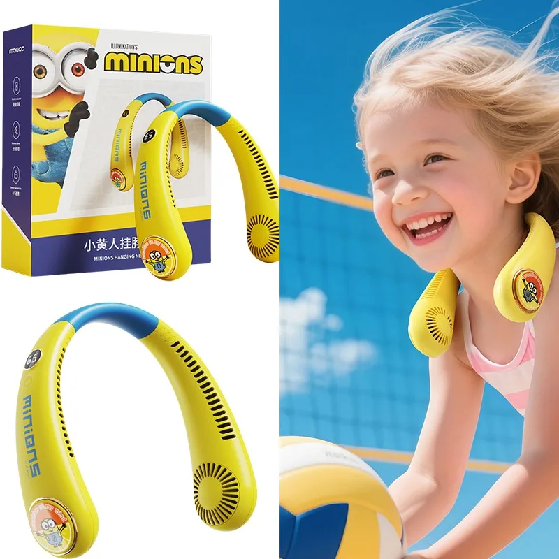 

Despicable Me Minions Neck Hanging Fan Anime Character USB Portable Neck Hanging Fan Children's Neck Hanging Small Fan Gifts