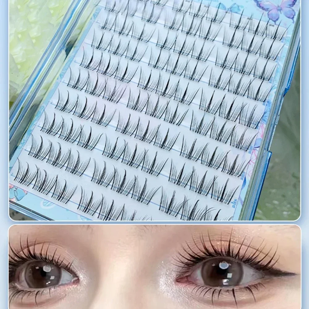 10 file di grande capacità ciglia finte piccolo balletto singolo cluster ciglia finte trasparenti Terrier ciglia strumenti per il trucco