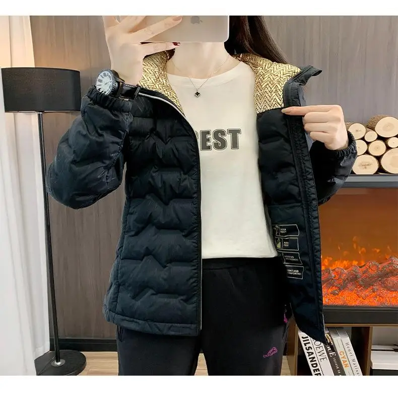 Chaqueta de Plumón de Pato Blanco de sor Medio para Mujer 2025, Abrigo de Invierno para Exteriores, con Capucha, Estilo Ur...