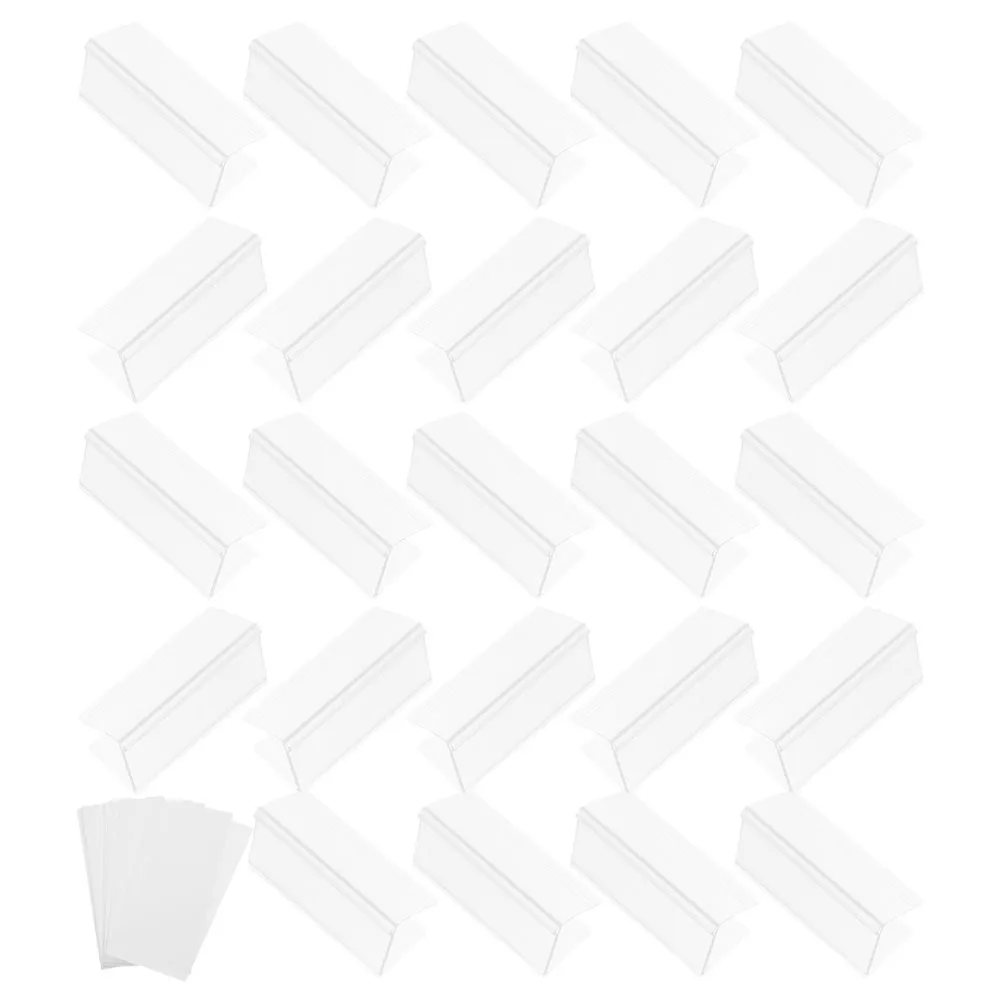 

30 Pcs Holders PVC Transparent Shelf Ticket Sign Clips for Display Storage Bins Office Wire Rack Sign Clips For Retail Display