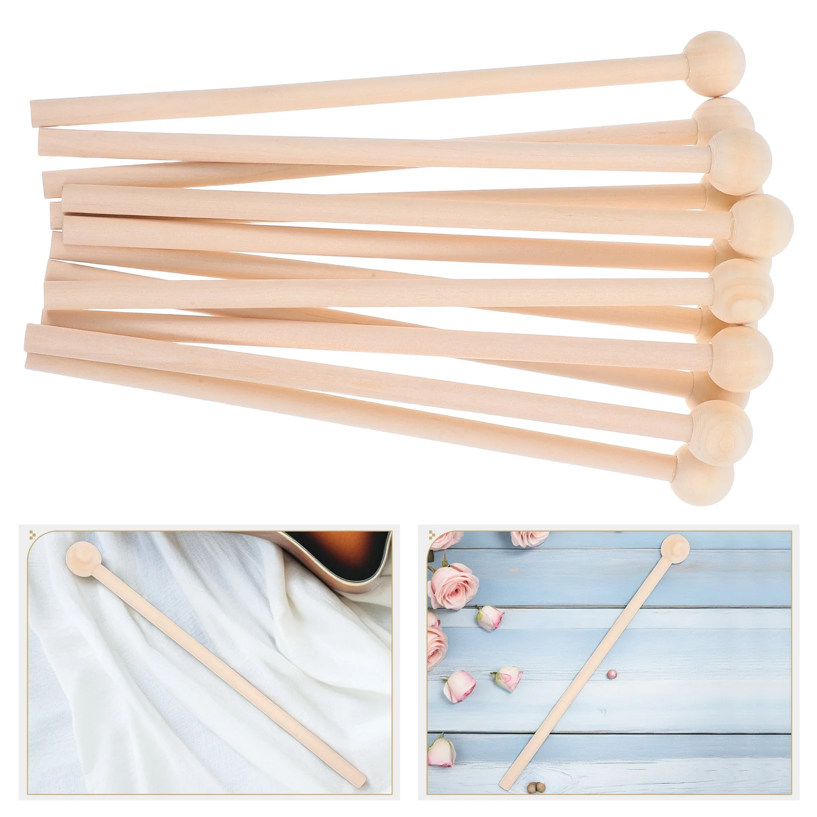 

12pcs Wooden Mallets For Xylophone Glockenspiel Percussion Sticks Premium Handle Comfortable Grip Adults Drum Stick