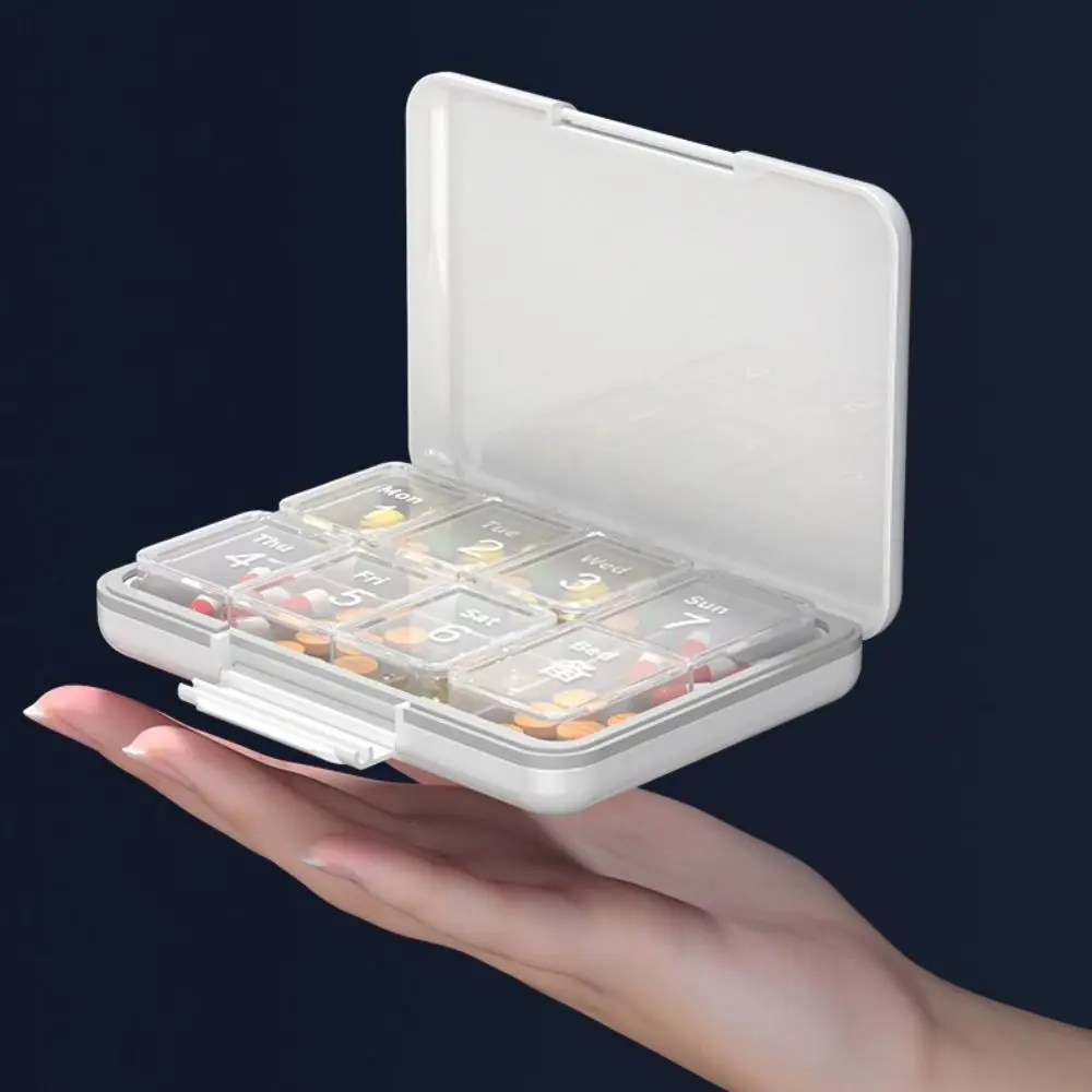 Separate 7 Day Pill Case 8 Grids Vitamin Container Medicine Box Portable Storage Case Vitamin Holder Travel