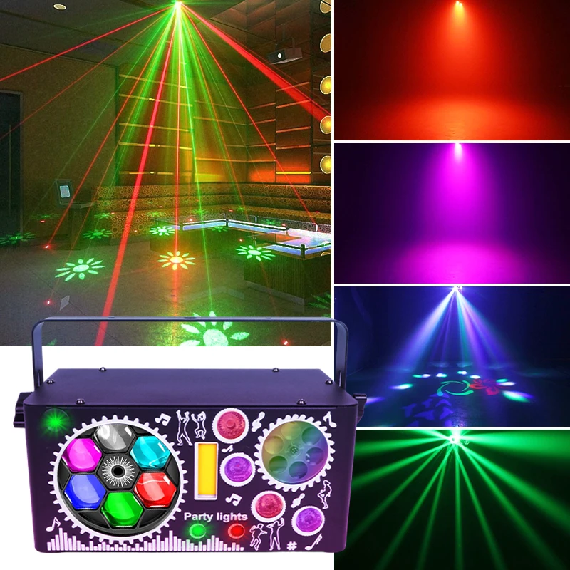 7 في 1 RGBW Disco Party Light DMX Sound المنشط + ستروب جوبو |   استخدام معدني داخلي |   مثالية لحدث نادي الهذيان لديكور عيد الميلاد