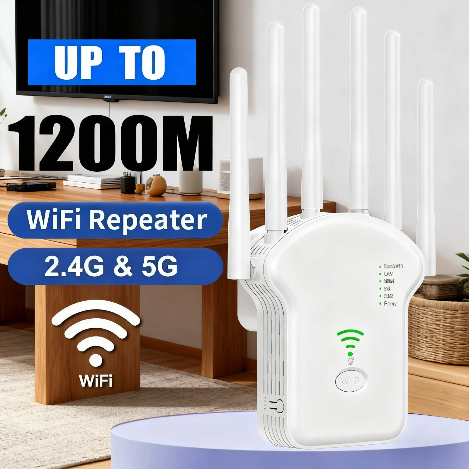 

EWIND 1200Mbps wireless WiFi repeater WiFi signal repeater WPS router dual band 2.4G 5G WiFi extender antenna network amplifier
