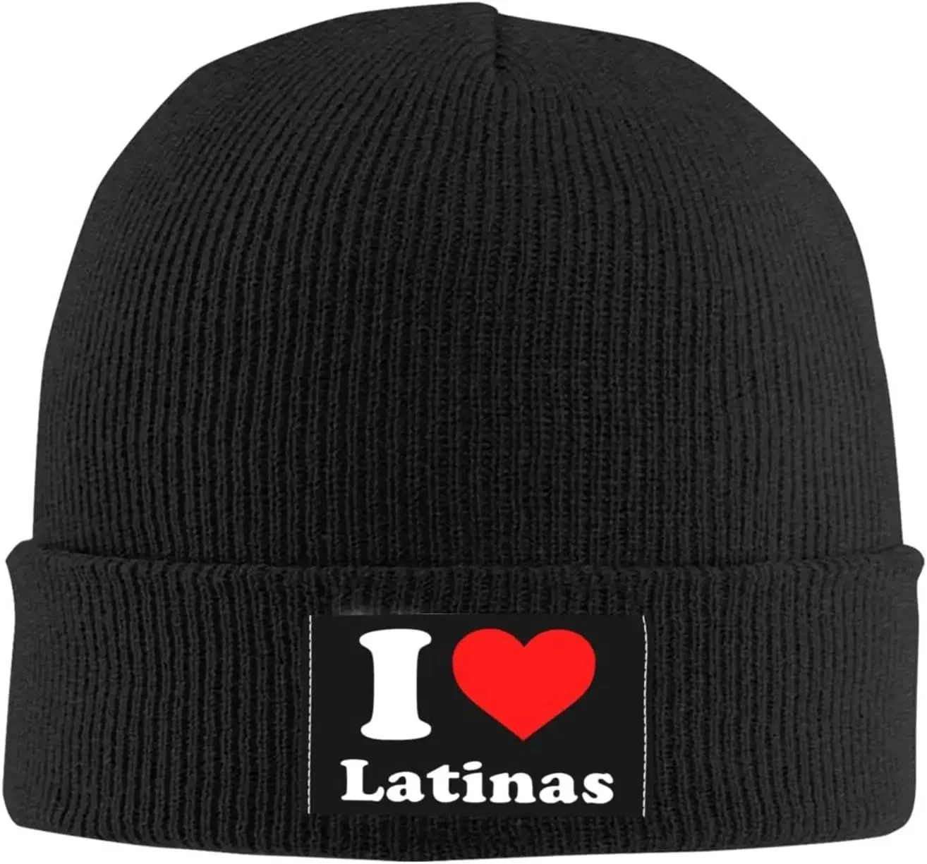 Heart Latinas I Love  Beanie Hat for Women Men Warm Ha ts Knit Stocking Hats Skull Cap Black