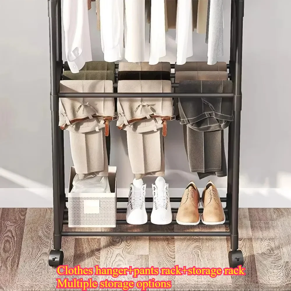Dual Pole Clothes Hanger Multifunctional Vertical Storage Rack Household Clothes Hanger Bedroom Large Capacity Clothes Hanger