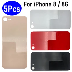 5Pcs/Lot，NEW For iPhone 8 8G Big Hole Battery Back Cover Glass Rear Door Replacement Housing Case STICKER Adhesive