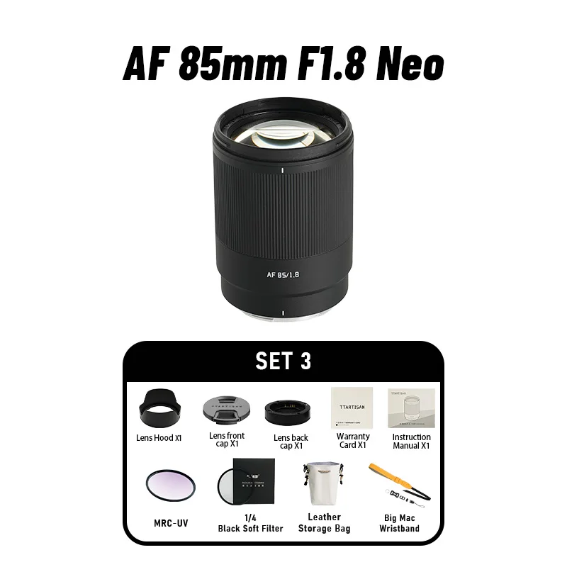 TTArtisan 85mm F1.8 NEO Vollformat-Autofokus-Objektiv für spiegellose Kameras von Sony E FE Nikon Z A7C A7R A7M A7S Z6 Z7 Z9 ZF Z6III