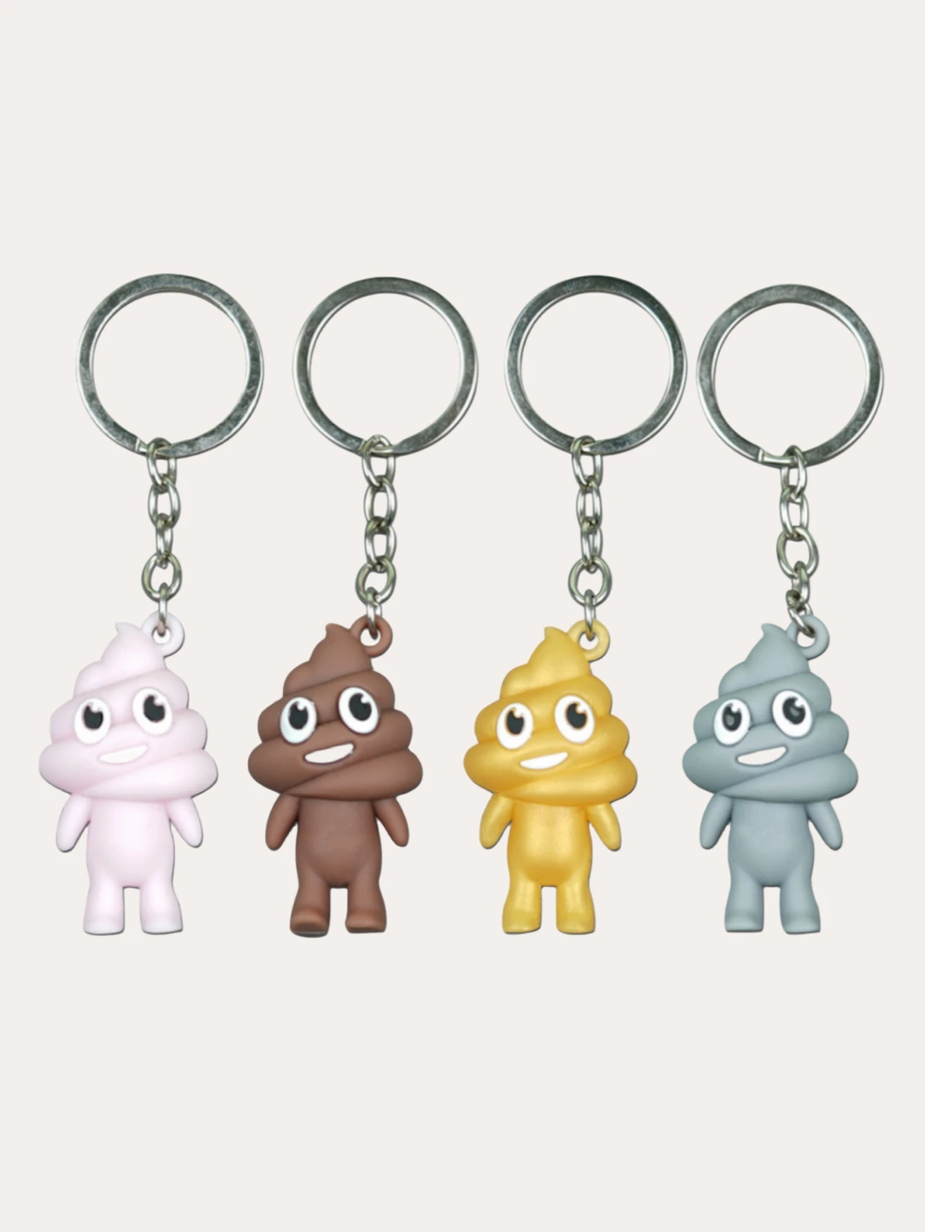 Symplectic Cute Creative Spoof Poop Keychain Personality Toilet Key Ring Evil Fun Gift Poop Car Bags Pendant Decompression Toy