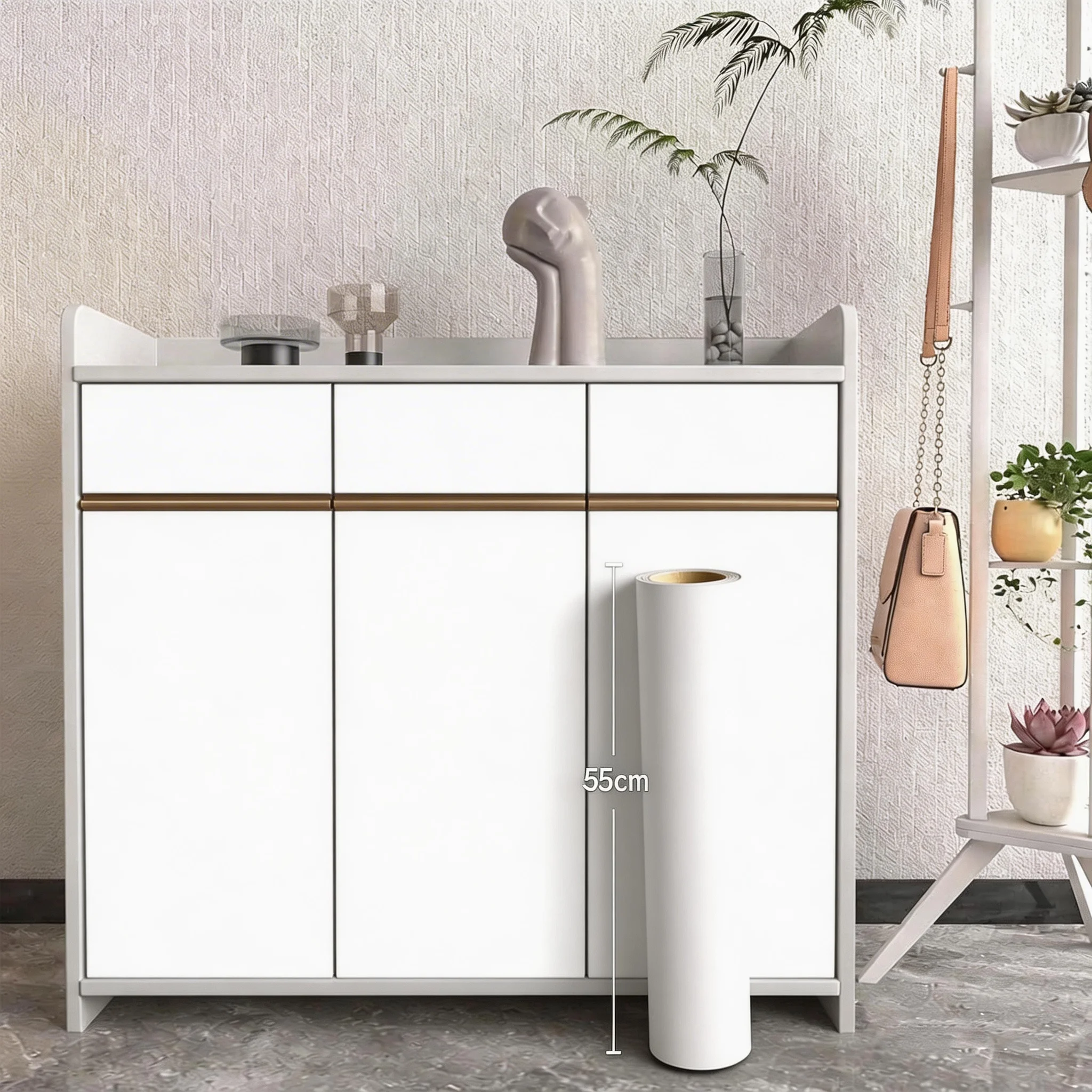 White Vinyl Waterproof Matte Wallpaper Self-Adhesive Contact Paper for Wall Furniture Living Room Home Decor