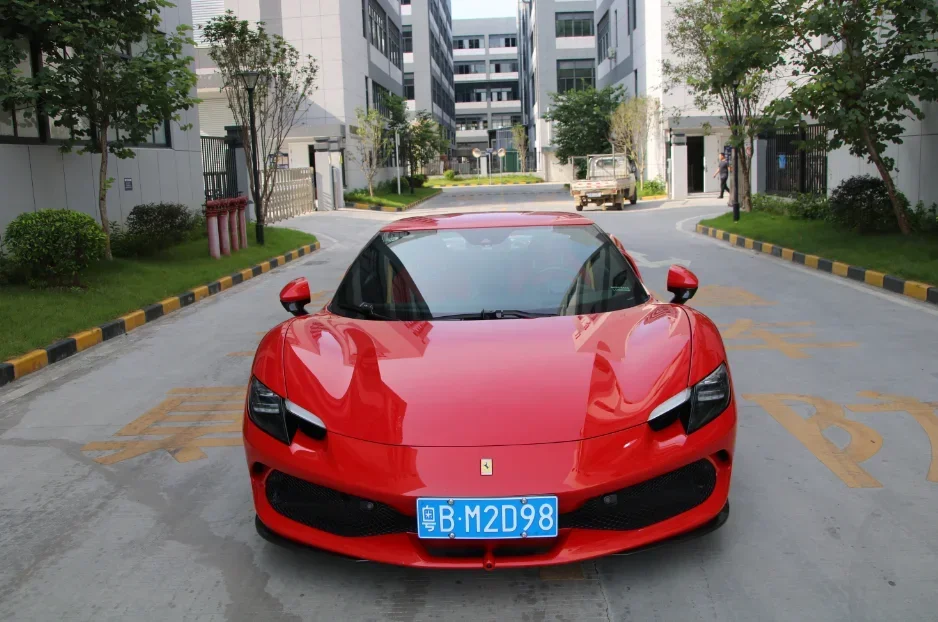 High Quality Dry Carbon Fiber Style Rear Diffuser Front Corners Side Skirts Set For Ferrari 296