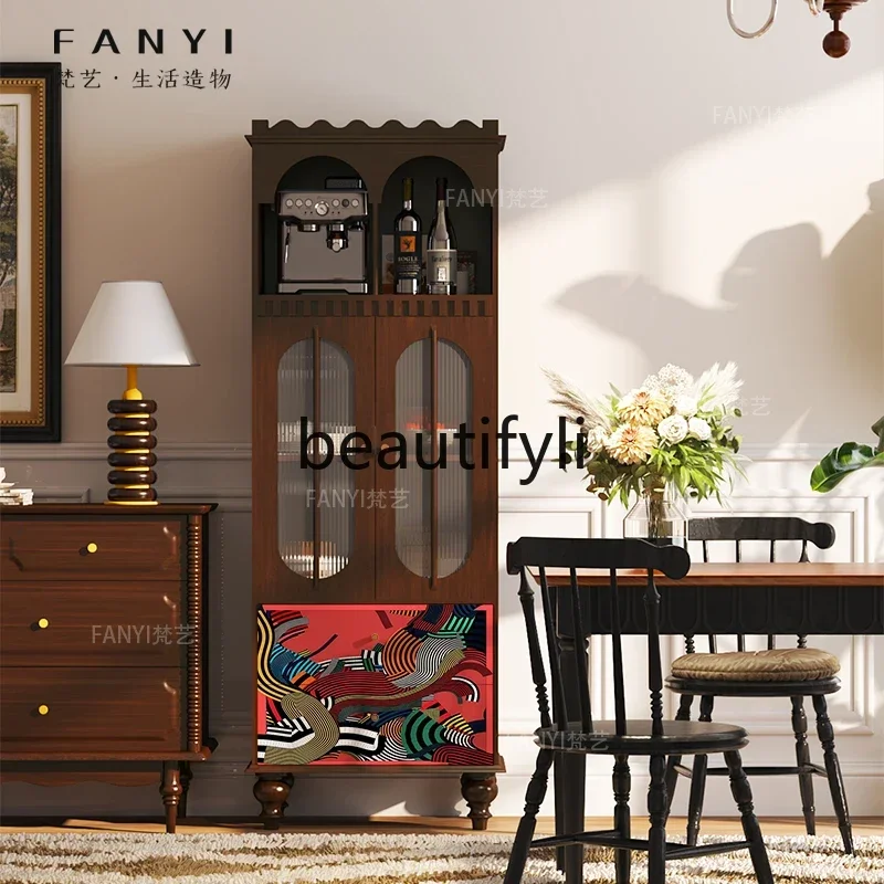 CC American Style Sideboard Cabinet Living Room Wine Cabinet Display Home TV Storage Cabinet Integrated